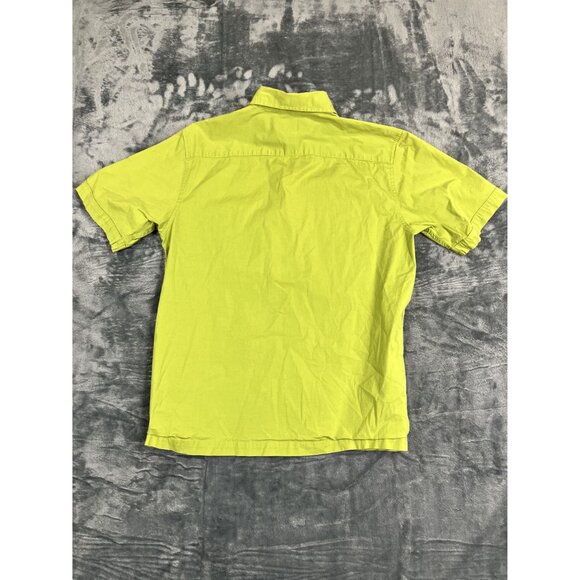 Gap Mens Stretch Lime Green Short Sleeve Button-Up Shirt M - Picture 2 of 8